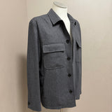 Lardini Overshirt in Lana Vergine e Kashmir Grigio Melange