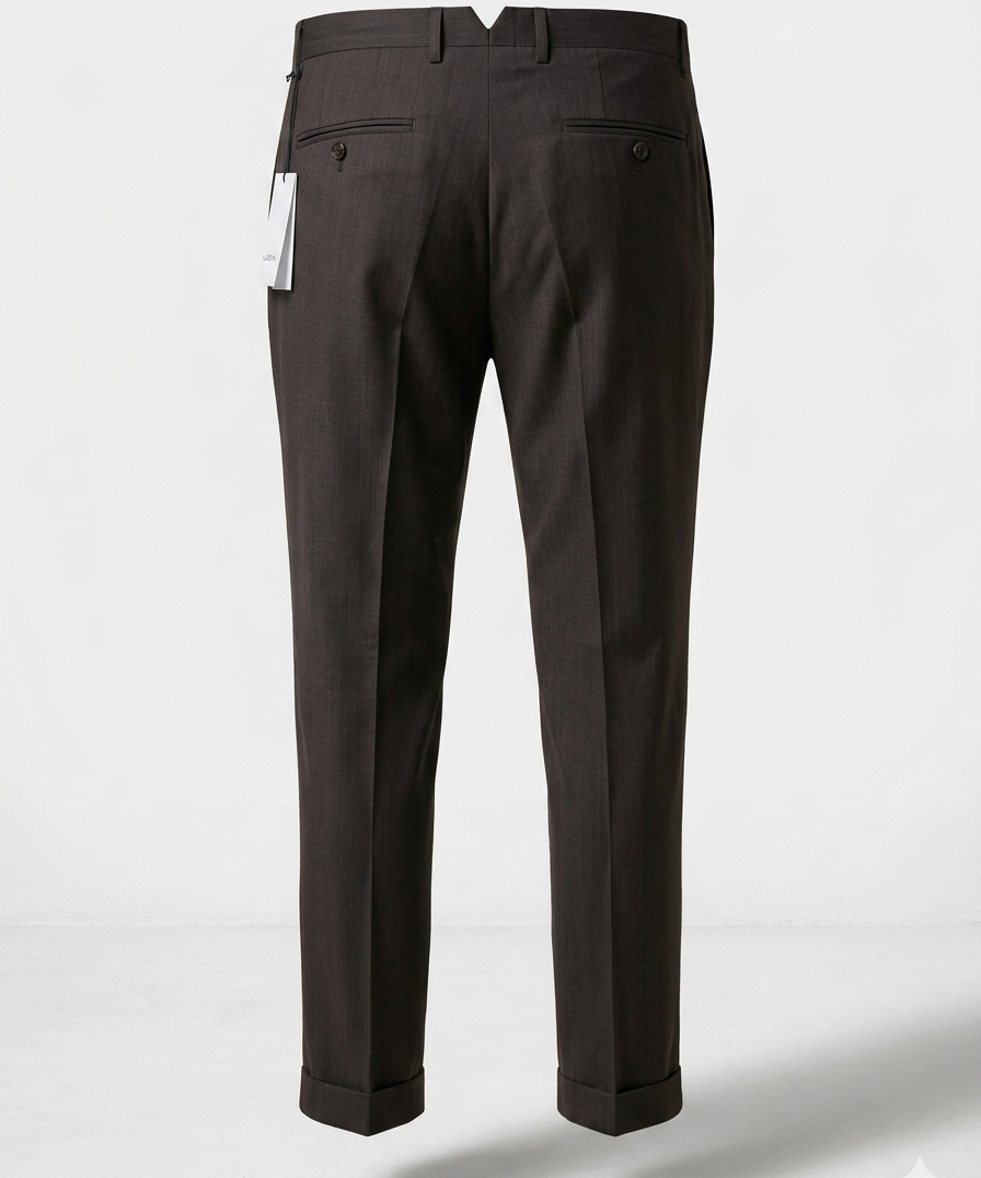 Lardini Sartorial Trousers in Fresco Wool and Silk - Brown - Size 50