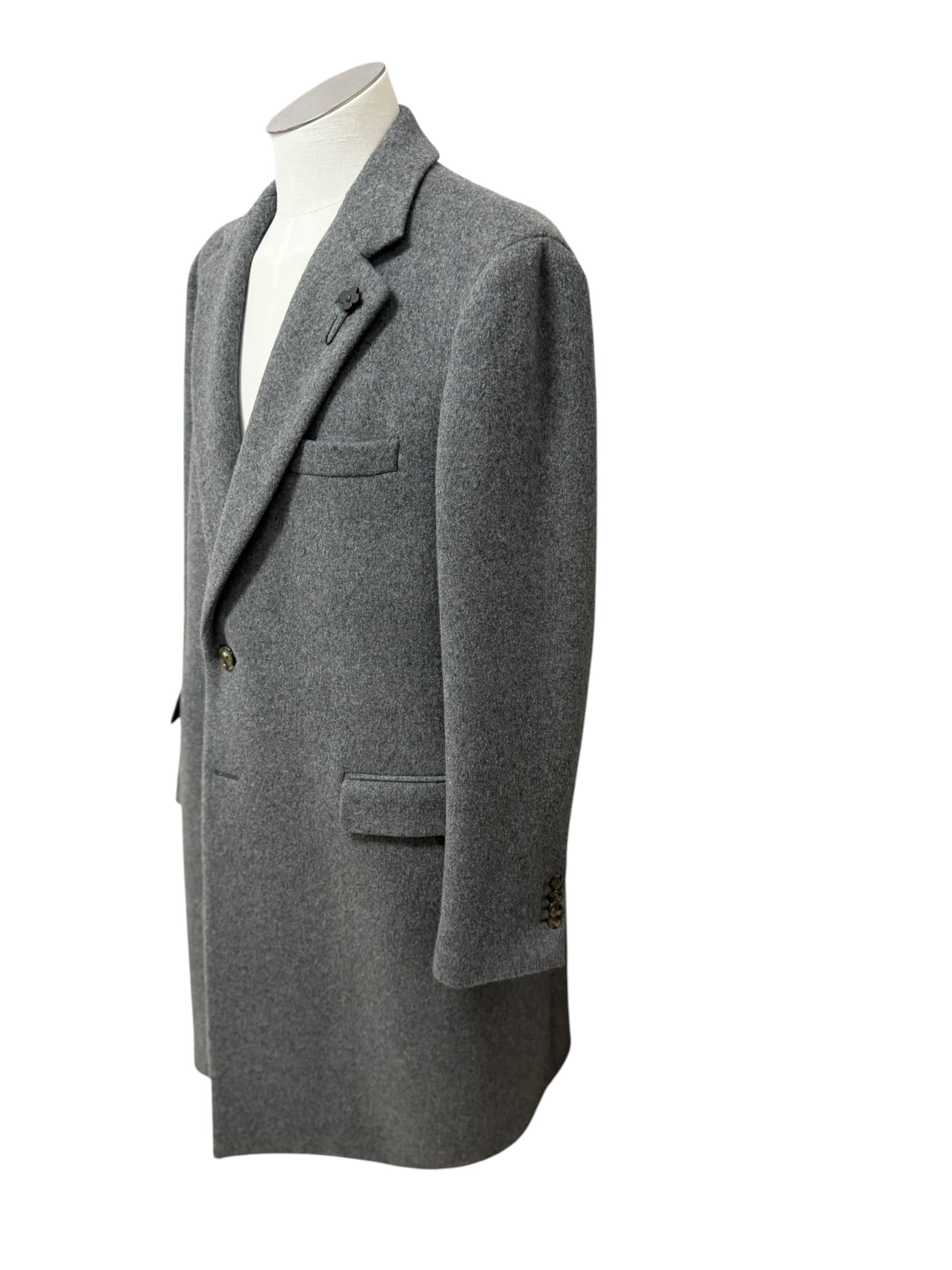 Cappotto Lardini in Lana e Cashmere Grigio Melange, immagine 6