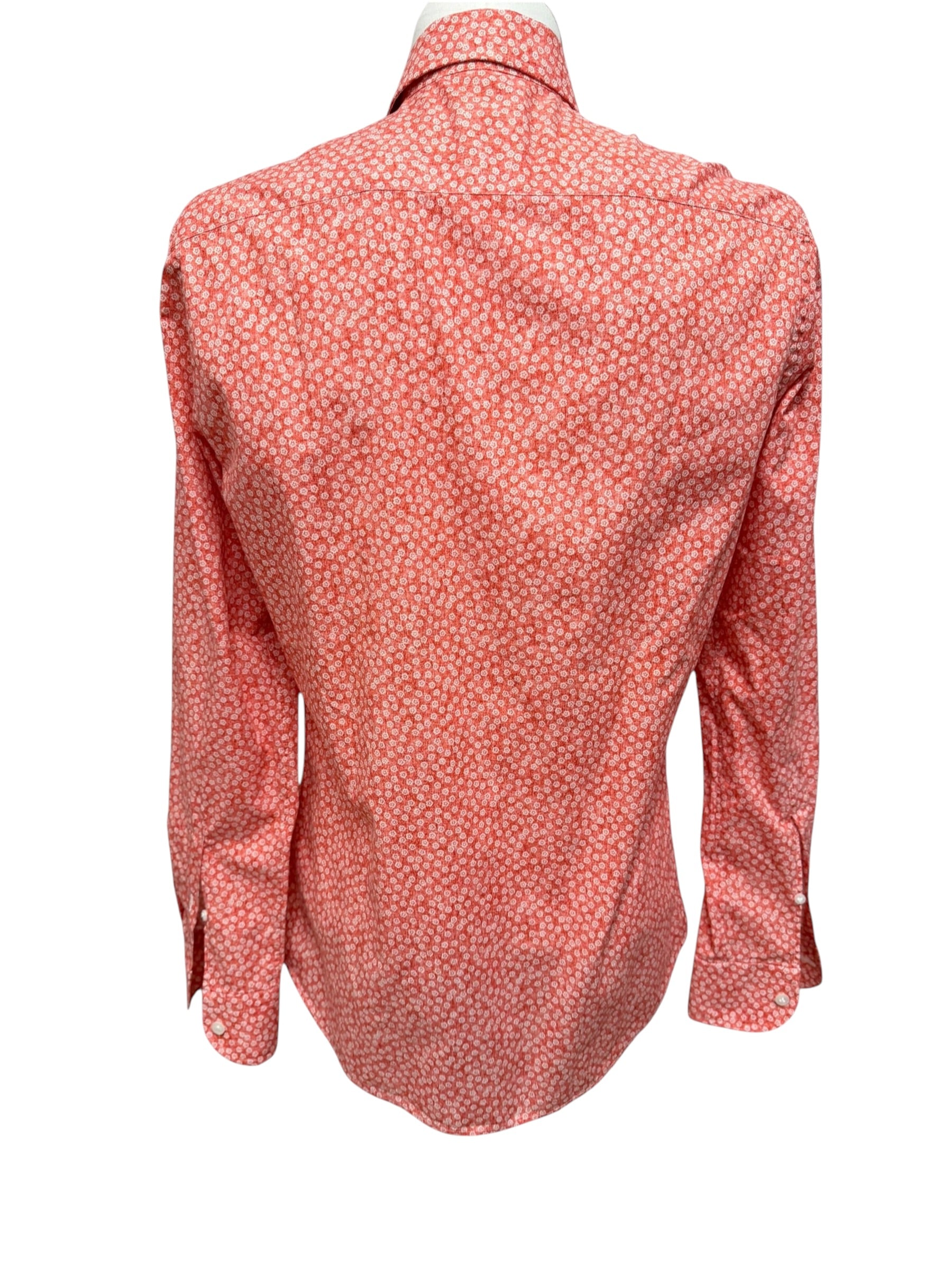 Camicia Uomo Sonrisa Fior di Cotone a Fantasia Floreale – Rosso Corallo, immagine 8