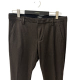Pantaloni Uomo DONDUP Taglia 36 – Micro Fantasia Marrone e Nero in Viscosa Elasticizzata