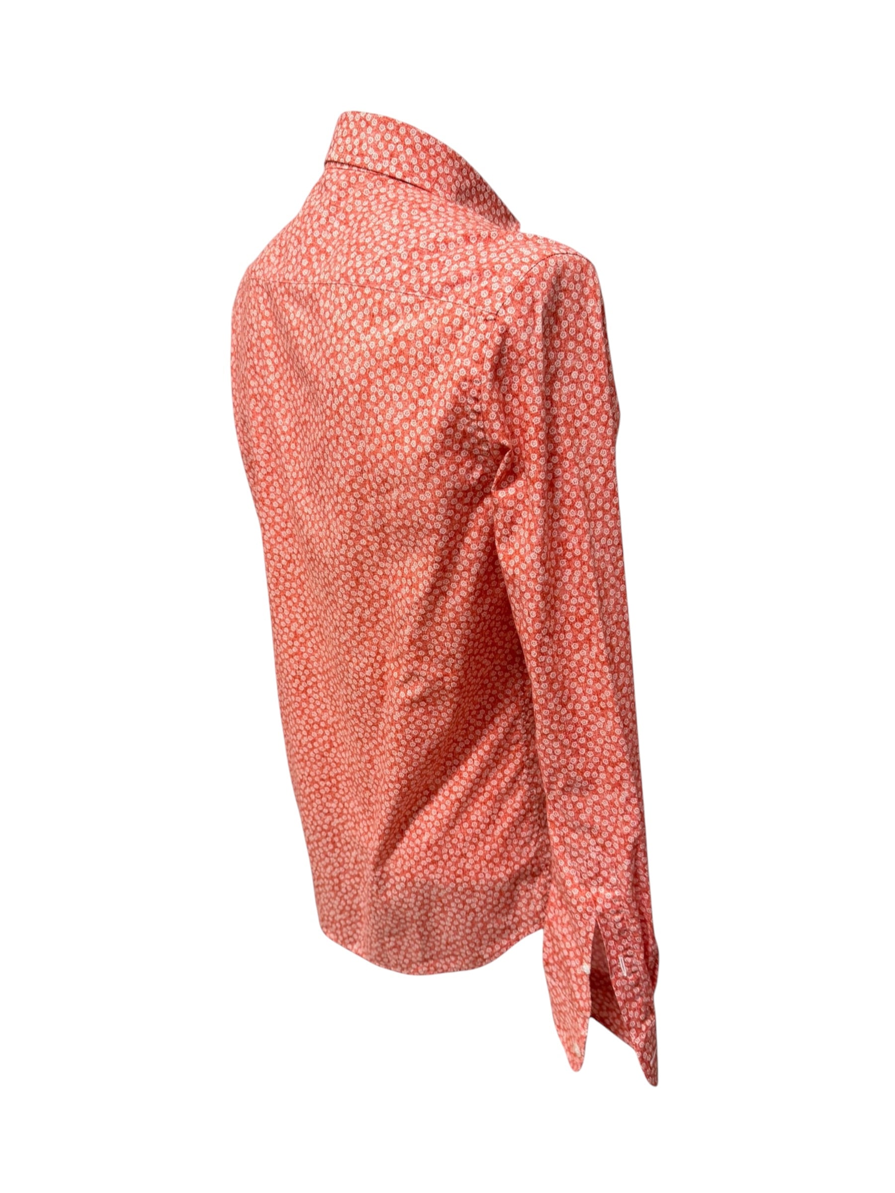 Camicia Uomo Sonrisa Fior di Cotone a Fantasia Floreale – Rosso Corallo, immagine 10