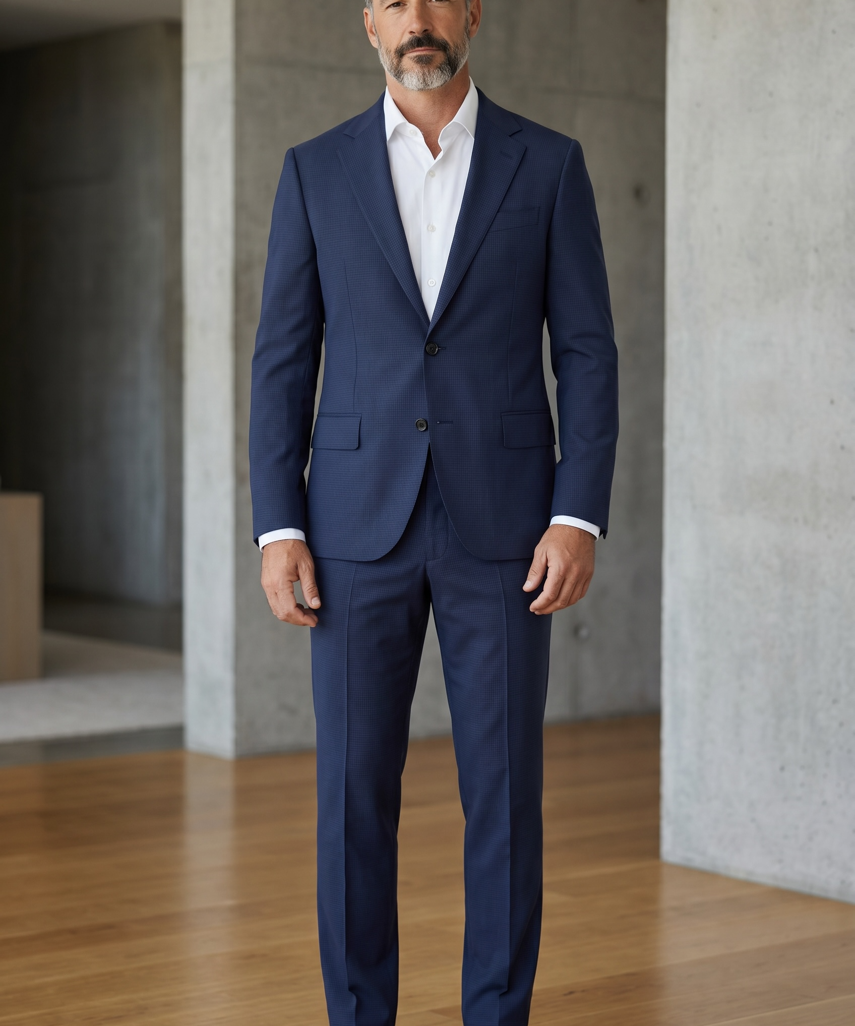 Lardini Men's Blue Fresh Wool Prince of Wales Suit - Size 50 (L)