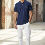 Aspesi Short Sleeve Polo Shirt - 100% Cotton Navy Blue