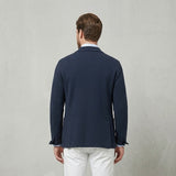 Manuel Ritz Navy Blue Knit Jacket - Size XL (52)
