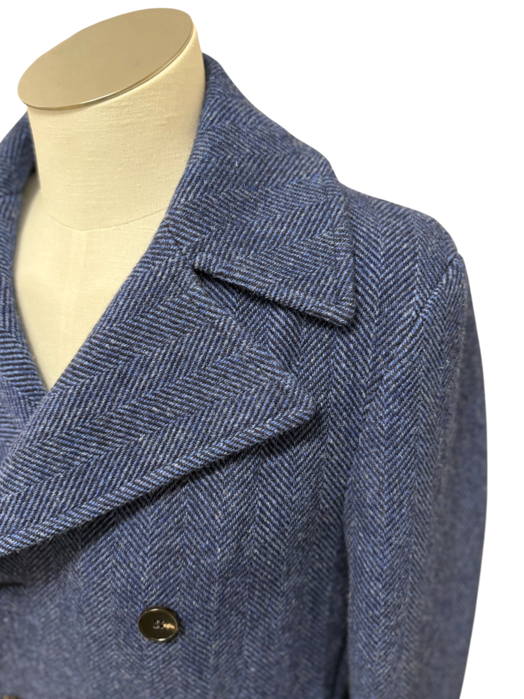 Breras Milano – Cappotto Doppio Petto Spinato in Lana Vergine – Blu, immagine 6