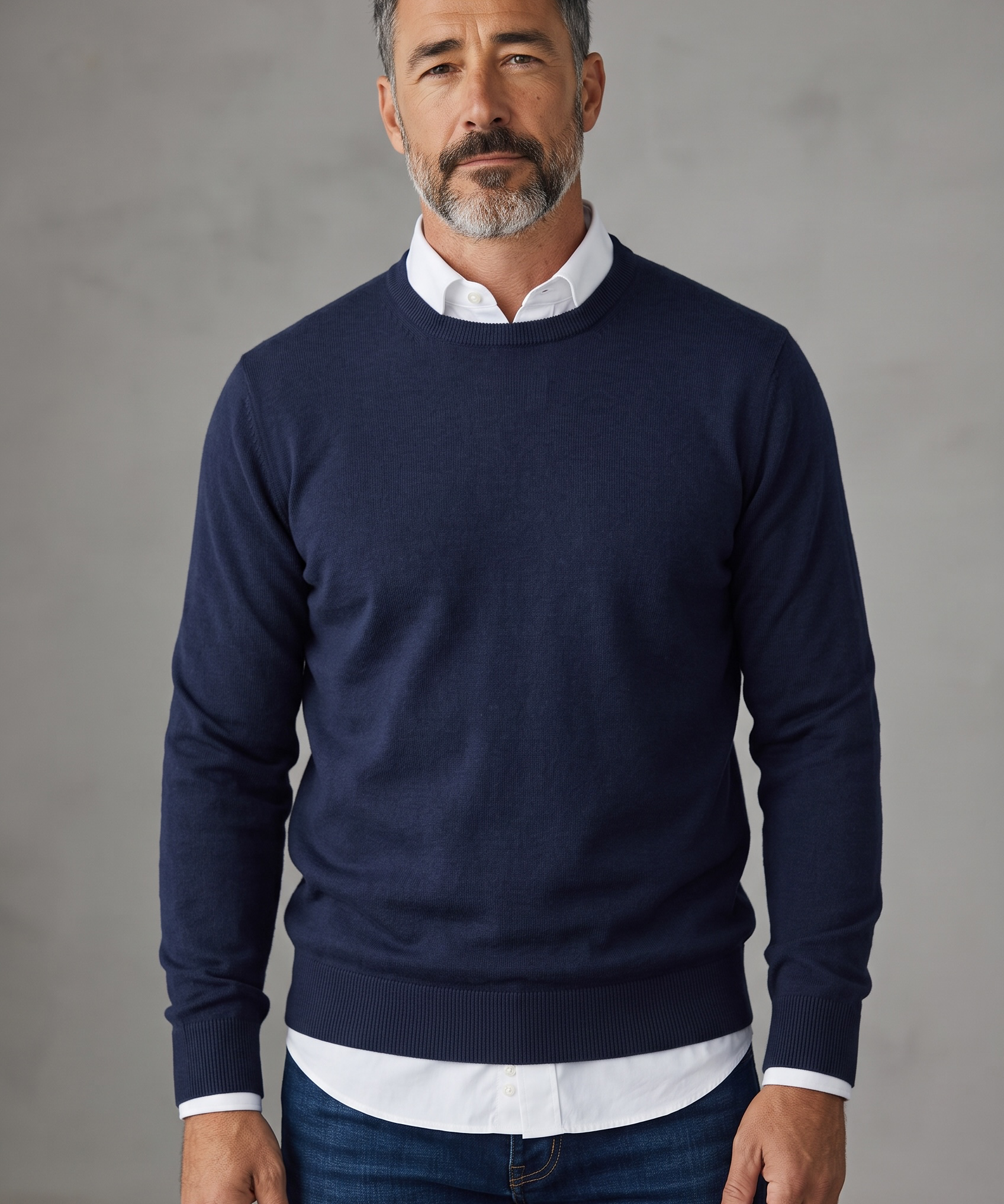 Maglia Girocollo Uomo Lardini in Cashmere – Blu Notte
