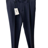 Lardini Trousers – Navy Micro-Pattern