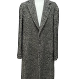 Lardini Single-Breasted Herringbone Wool Coat - Anthracite Grey