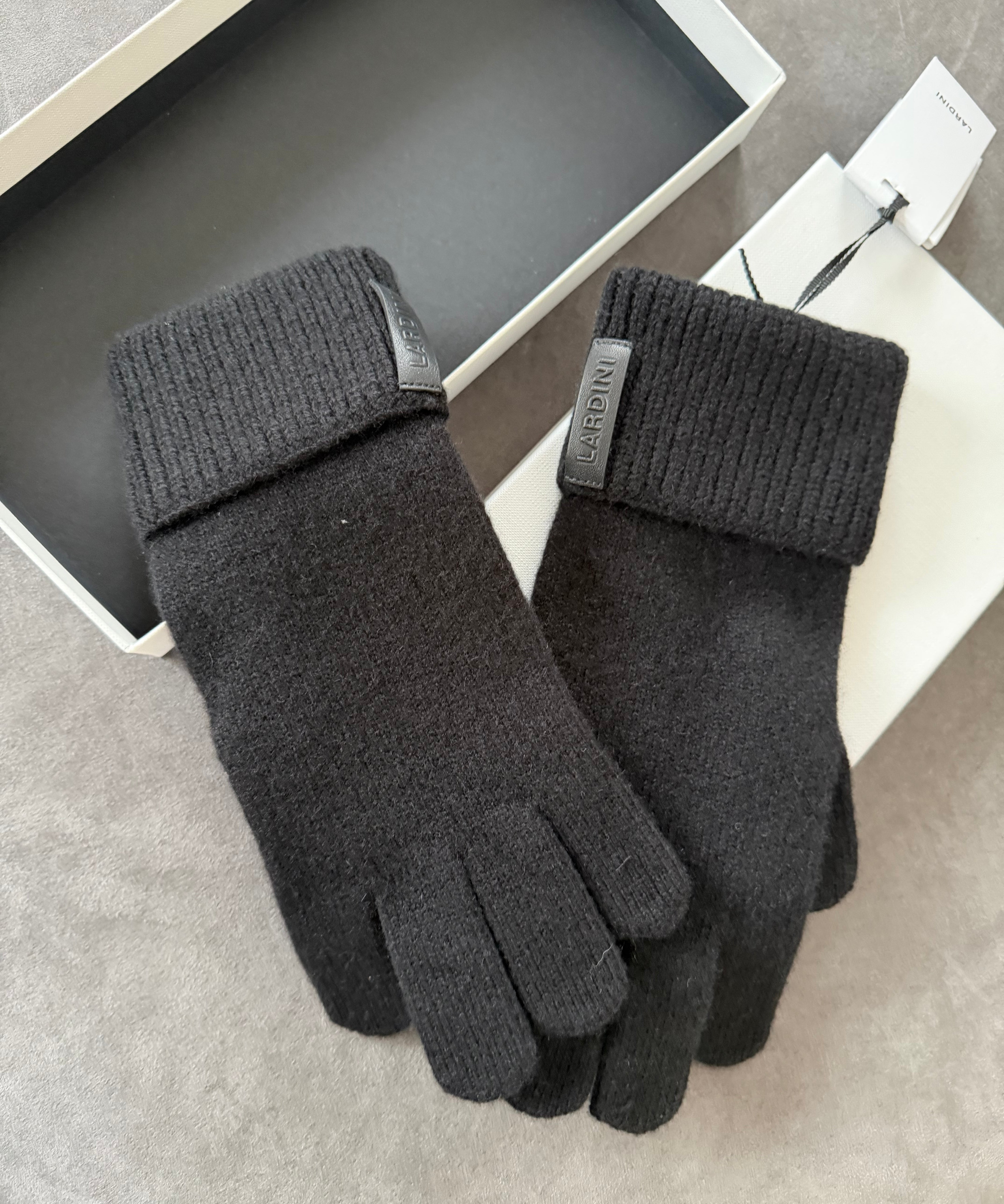 Guanti Lardini in Lana e Cashmere - Nero, immagine 2