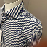 Xacus Camicia a Righe bianche e blu in Cotone taglia collo 42