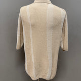 Polo Uomo Alpha Studio in Cotone e Canapa – Beige con Righe a Contrasto