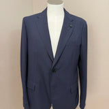 Abito Lardini Blu in Pura Lana - Trama Principe di Galles - Taglia 52