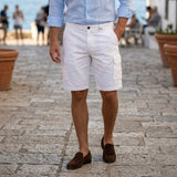 Bermuda Cargo Impure Bianco in Cotone Stretch – Taglia 52