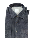 Camicia Western Xacus in Denim Scuro – Taglia XL collo misura 42