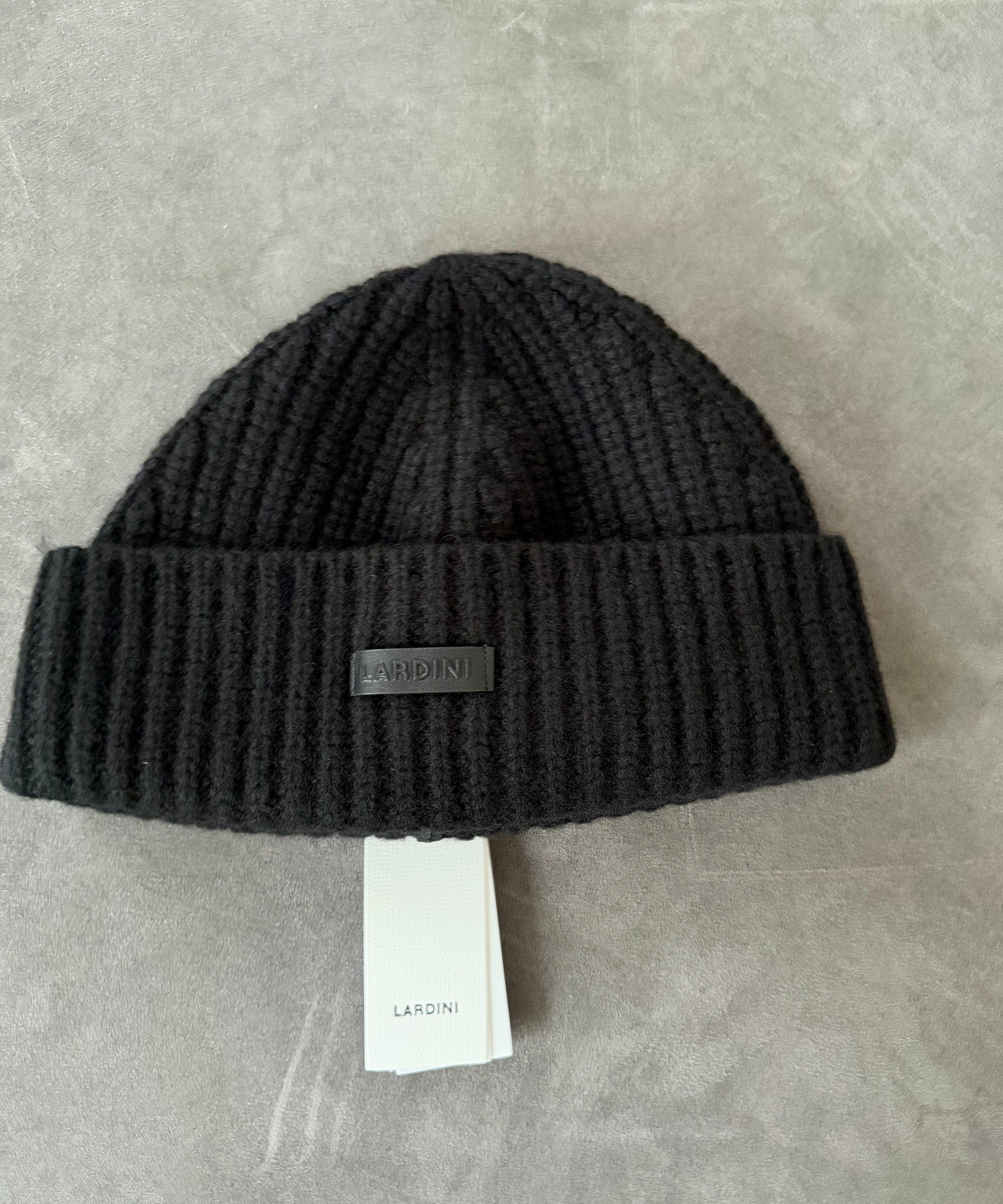 Lardini Virgin Wool and Cashmere Beanie - Black
