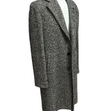 Lardini Single-Breasted Herringbone Wool Coat - Anthracite Grey