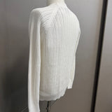 Alpha Studio Pullover in Cotone a Maglia Bianca - Taglia 48