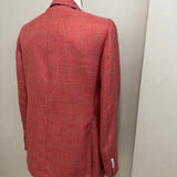 Giacca Barba Napoli Handmade - Lino, Seta e Lana - Rosso Melange - Taglia 50