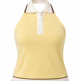 Halter neck polo top