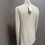 Lardini Giacca Monopetto in Misto Lana, Alpaca e Seta Crema