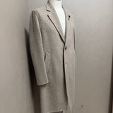 Lardini – Cappotto Monopetto Devin in Pura Lana e Cashmere Spinato – Beige Chiaro