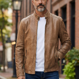 D'Amico Genuine Leather Jacket - Burnt Brown