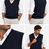 Gilet Uomo Alpha Studio in Lana Merino Extrafine – Blu Notte