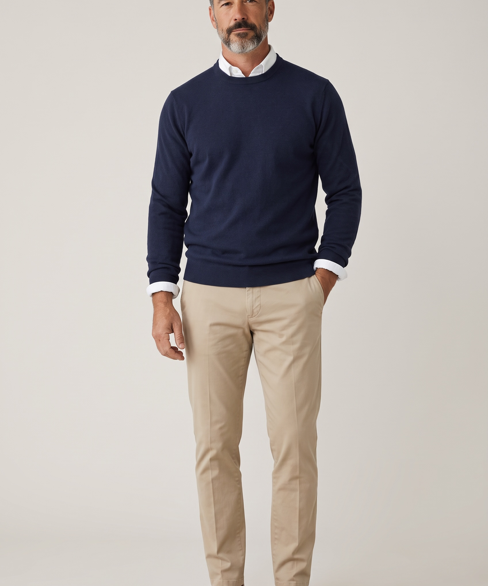 Pullover Lardini Uomo in 100% Cashmere Blu Navy