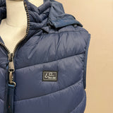 Yes-Zee – Gilet Smanicato Imbottito con Cappuccio Staccabile – Blu Notte