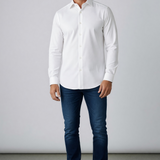 Altavalle – Camicia Sandro in Cotone Operato Micro-Texture – Bianco