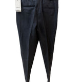 Pantaloni Lardini elasticizzati con coulisse grigio/blu in lino taglia M