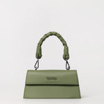 Borsa Mini Disclaimer in Pelle Sintetica con Manico Intrecciato, immagine 5