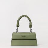 Borsa Mini Disclaimer in Pelle Sintetica con Manico Intrecciato, immagine 5