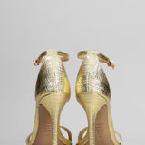 Gold leather sandals