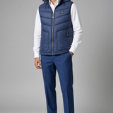 Yes-Zee – Gilet Smanicato Imbottito con Cappuccio Staccabile – Blu Notte