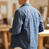 Camicia Lardini in Cotone e Lino Stile Western – Denim Leggero taglia M