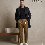 Classic Lardini brown trousers for men, made from 100% pure virgin wool.