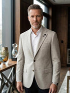 Lardini Virgin Wool and Cashmere Blazer - Melange Grey