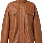 Giacca vicolo in Vera Pelle Cognac, immagine 7