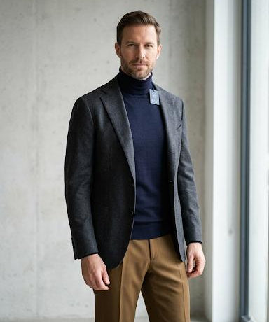 Fay Under-Jacket "Lupetto" - Extra Fine Virgin Wool Navy Blue