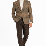 Lardini – Blazer Uomo Pied de Poule in Lana Vergine e Cashmere | Beige, Nero e Bordeaux