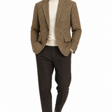 Lardini – Blazer Uomo Pied de Poule in Lana Vergine e Cashmere | Beige, Nero e Bordeaux