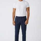 Lardini Trousers – Navy Micro-Pattern
