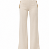 Completo Donna Felpa Crop e Pantalone Palazzo Beige