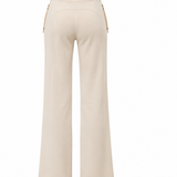 Completo Donna Felpa Crop e Pantalone Palazzo Beige