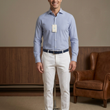 Xacus Active Shirt - The Journey Collection | Non-Iron Light Blue Striped