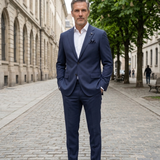 Abito Lardini Blu in Pura Lana - Trama Principe di Galles - Taglia 52