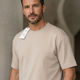 T-Shirt Alpha Studio Interlock – Beige Stone taglia 48 over veste anche 50