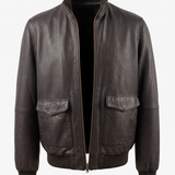 Giubbotto Yes Zee in pelle marrone imbottito taglia XL (52)